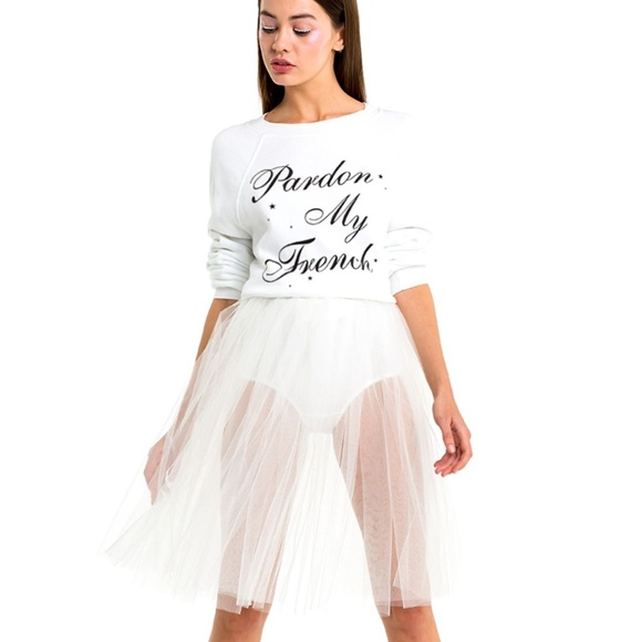 Wildfox Tops - NWT Wildfox pardon my french white sweatshirt